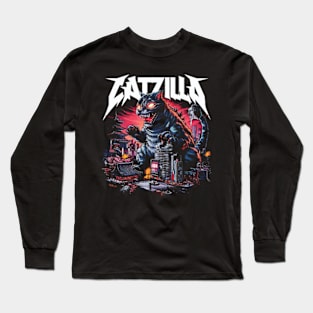 Metal Mayhem: Catzilla's Cataclysmic Conquest! Long Sleeve T-Shirt